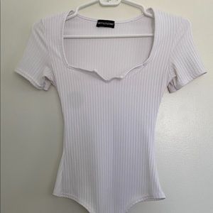PLT - White T-shirt Bodysuit, Xs